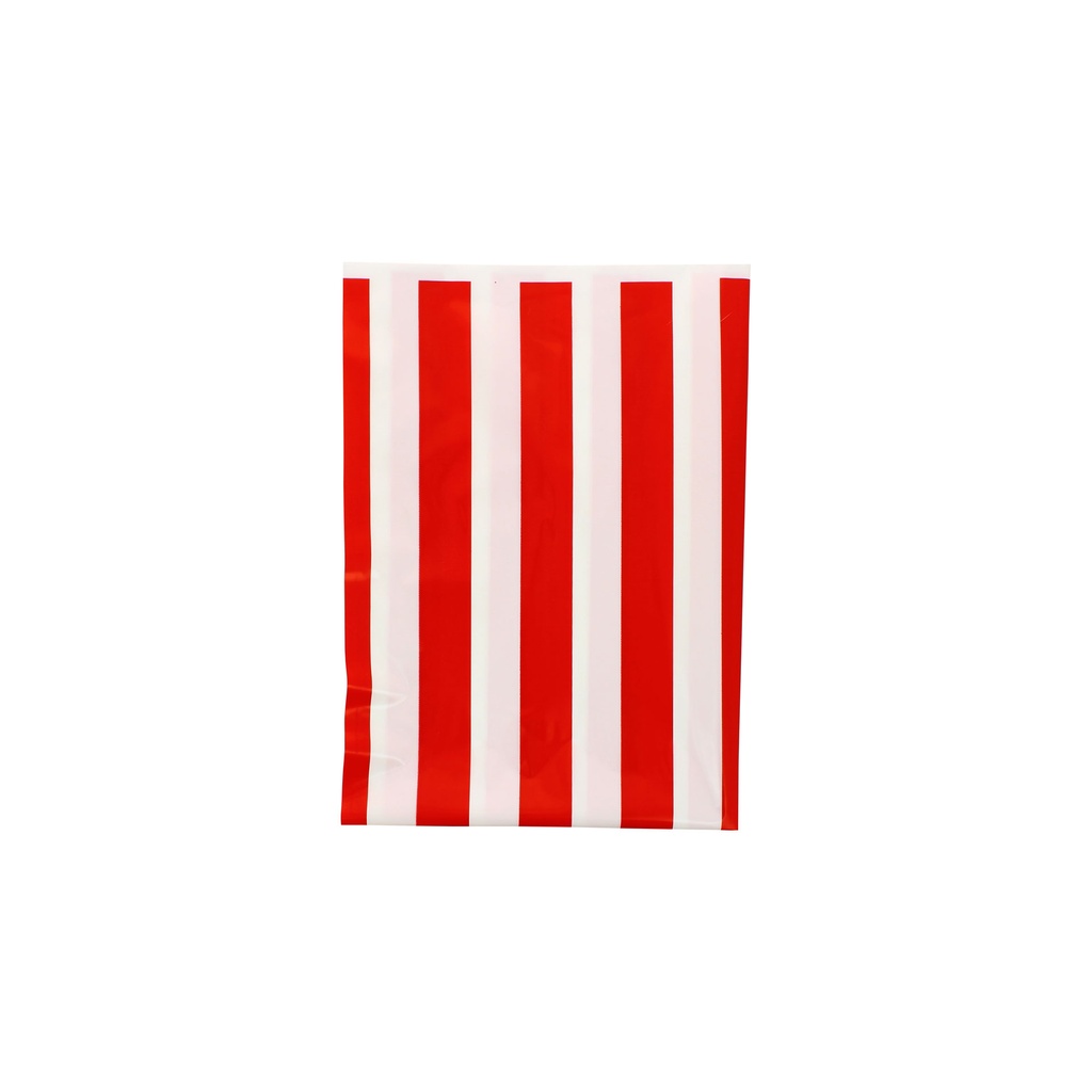 Bolsa de disfraz 56 x 70 estampado blanco con rayas rojas a doble cara (Pack 25 unidades)