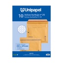 Bolsa kraft acolchada 340 x 470 mm nº20 Unipapel (Pack 10 unidades)