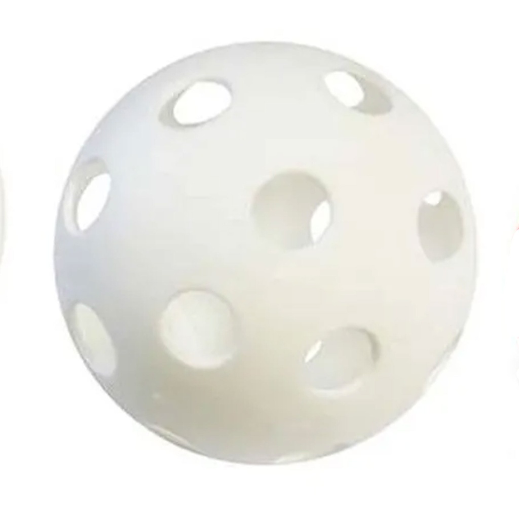 Pelota de hockey dura 100 mm con agujeros blanca (Pack 5 unidades)