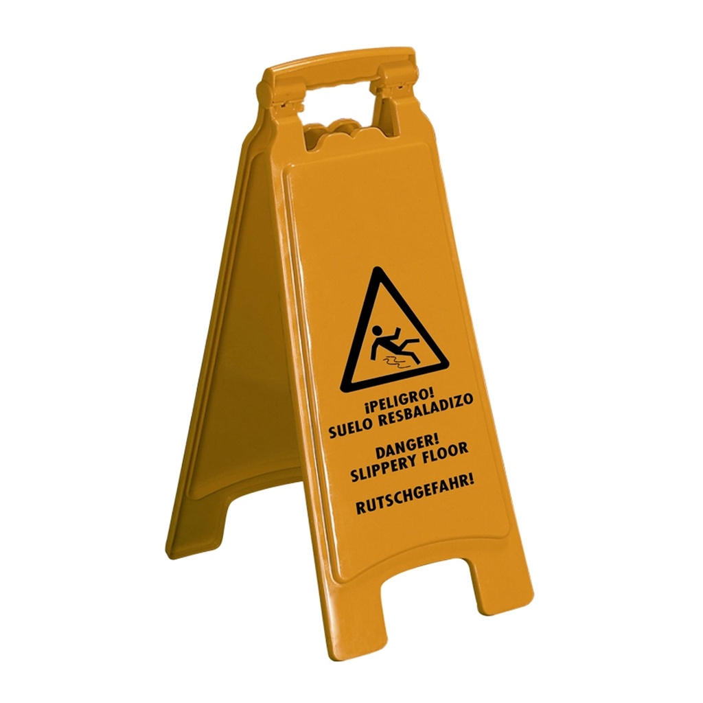 Cartel de señalización suelo resbaladizo Q-Connect – plástico plegable homologado