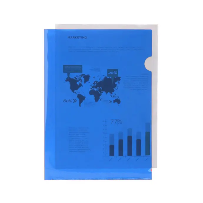 Dossier uñero A4 azul translúcido Liderpapel (Pack 10 unidades)