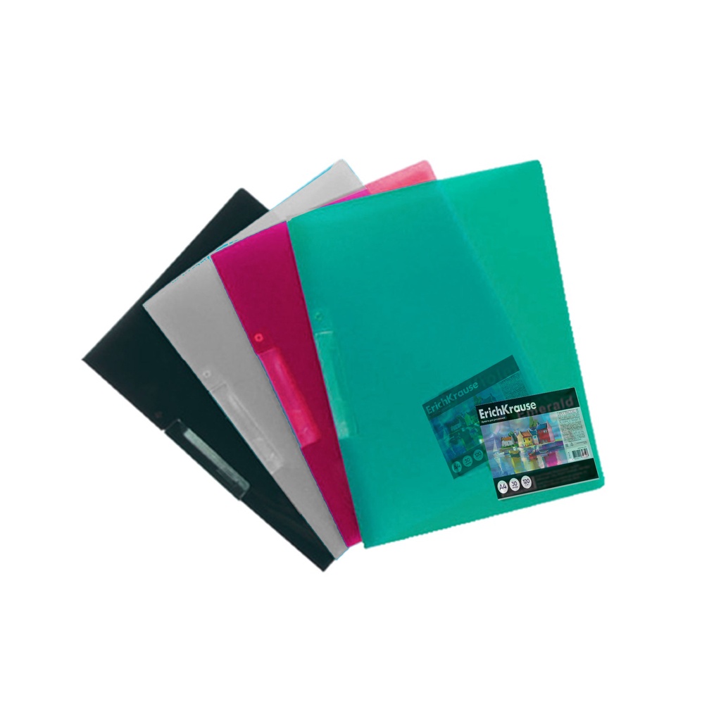 Dossier clip lateral abatible A4 colores translúcidos para 30 hojas Erich Krause