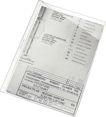 Funda para planos Folio corte diagonal con 4 taladros Grafoplás