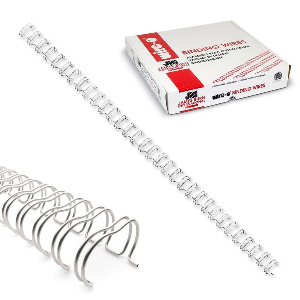 Wire-O plata 5 mm nº3 3:1 (Caja 250 unidades)