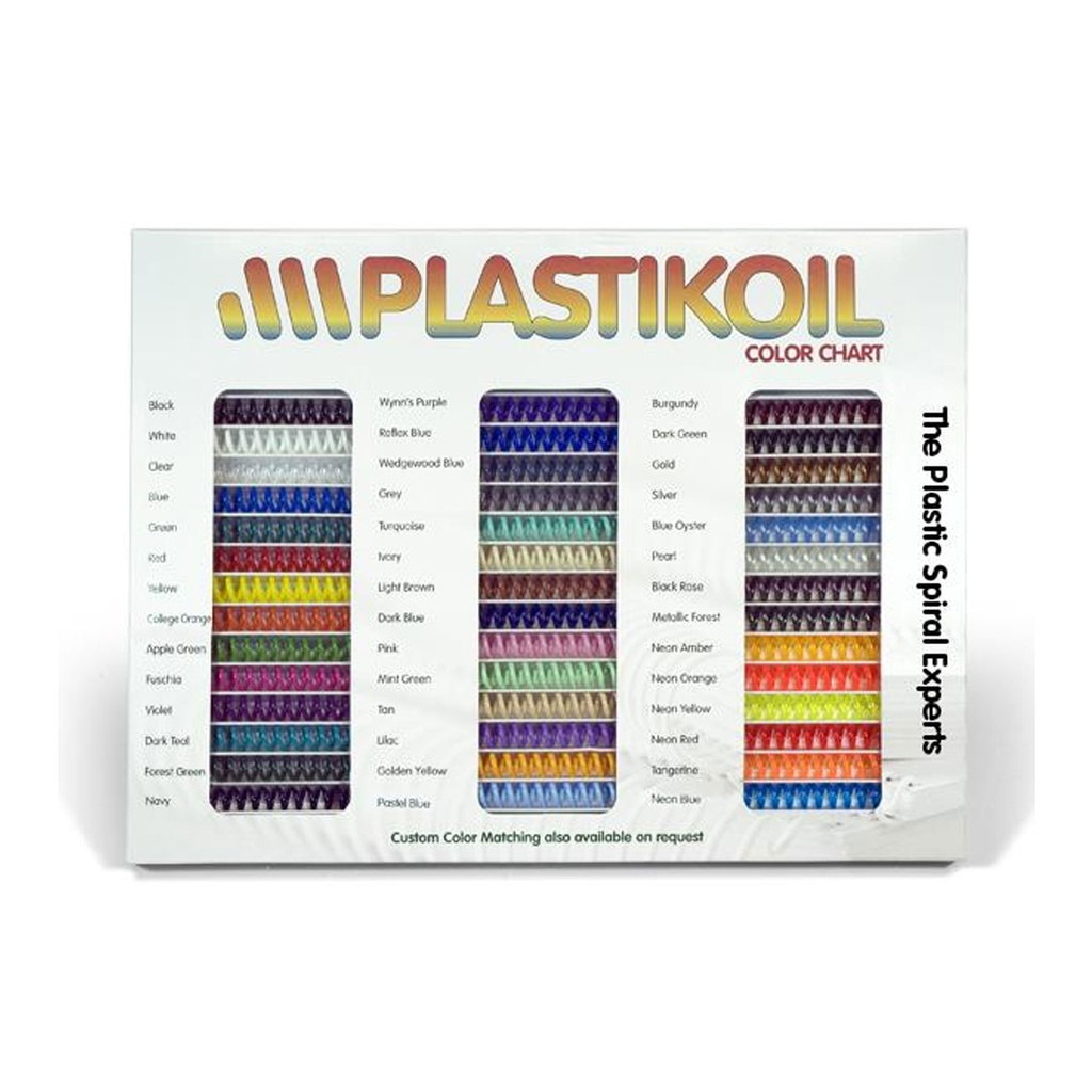 Muestrario de colores de espiral de plástico