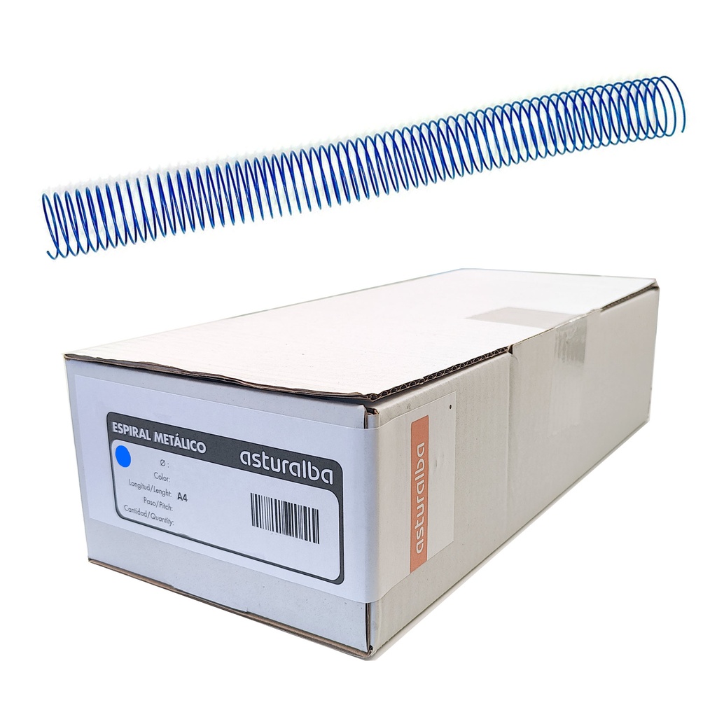 Espiral metálico azul 34 mm 5:1 (Caja 50 unidades)