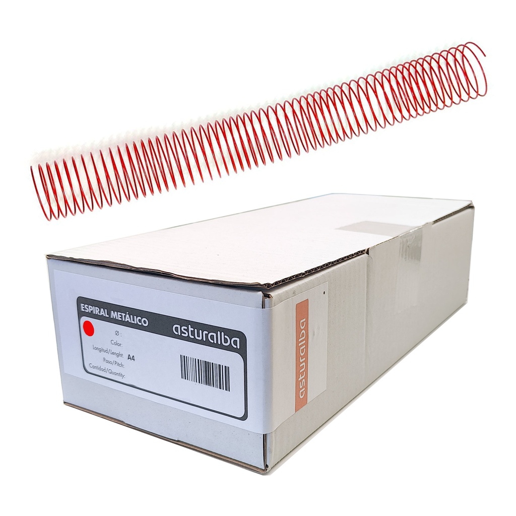 Espiral metálico rojo 44 mm 5:1 (Caja 30 unidades)