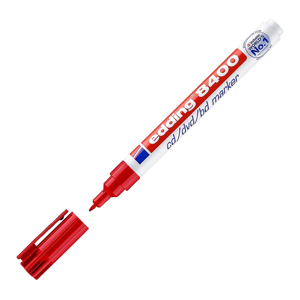 Rotulador permanente para cd/dvd Edding 8400 rojo