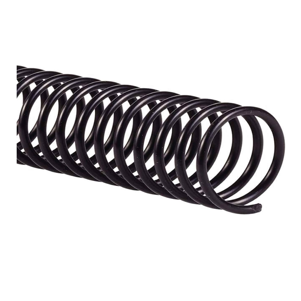 Espiral de plástico negro 16 mm 4:1 (Caja 100 unidades)