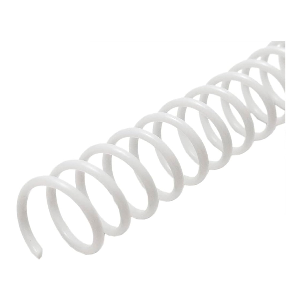 Espiral de plástico blanco 6 mm 5:1 (Pack 10 unidades) 