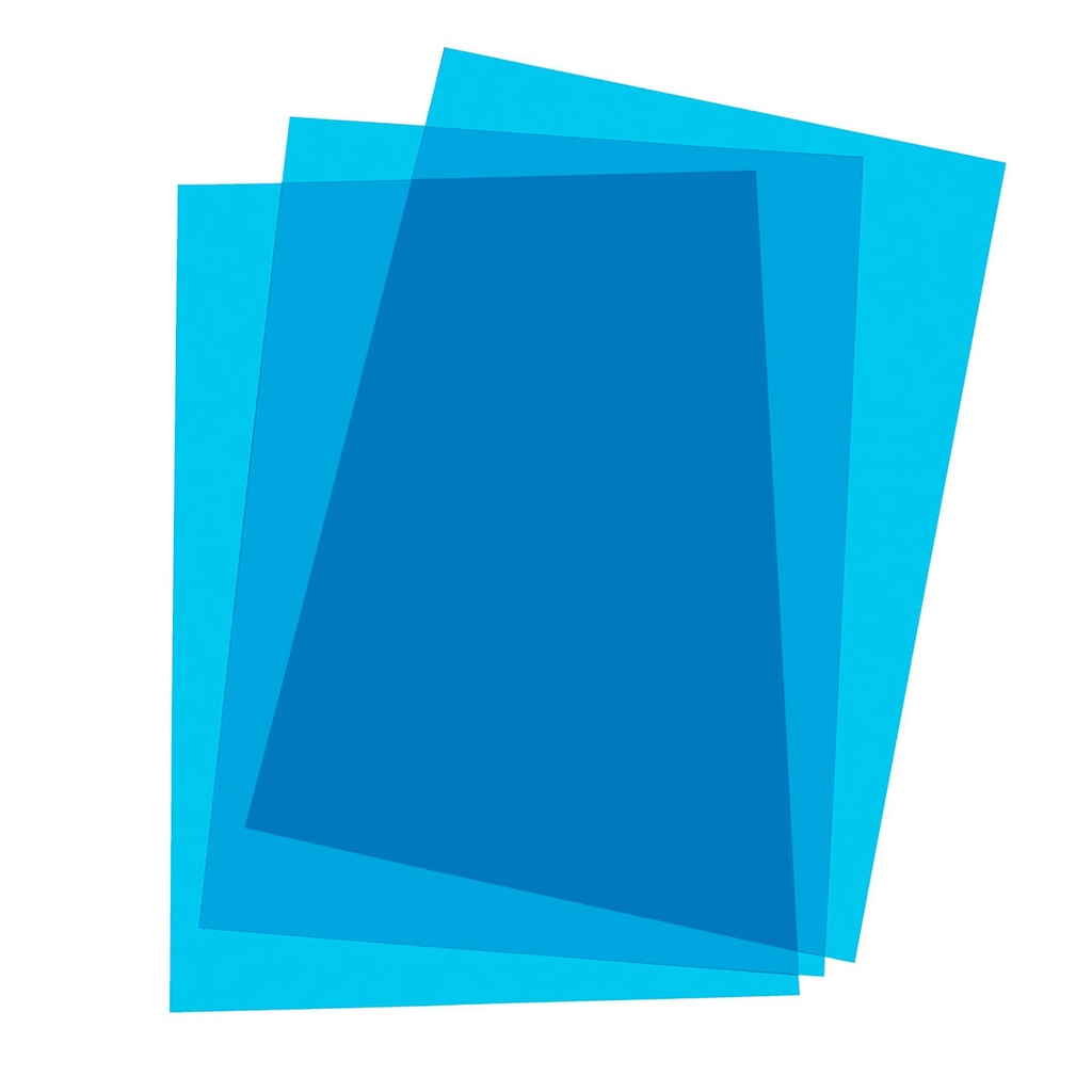 Portada de encuadernación A4 azul transparente de plástico de 180 micras (Pack de 10)