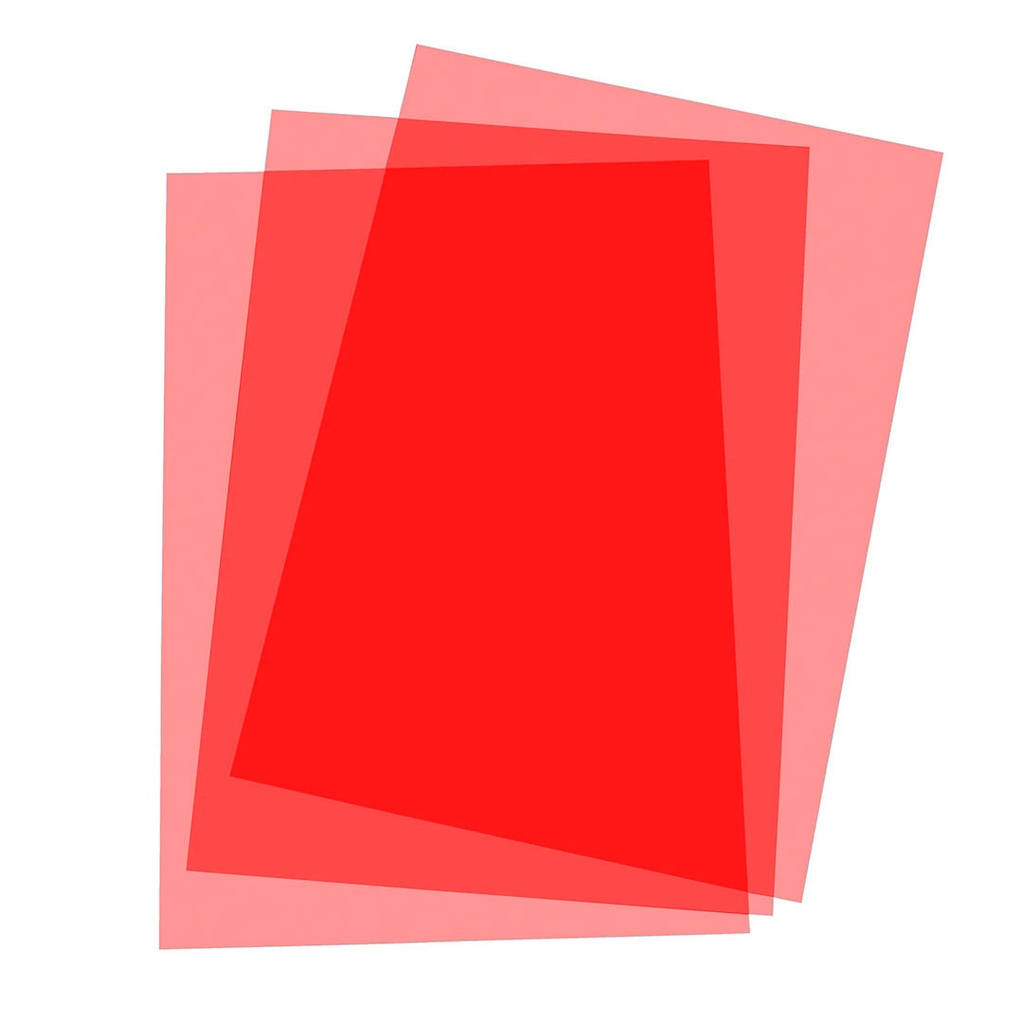 Portada de encuadernación A4 roja transparente de plástico de 180 micras (Pack de 10)