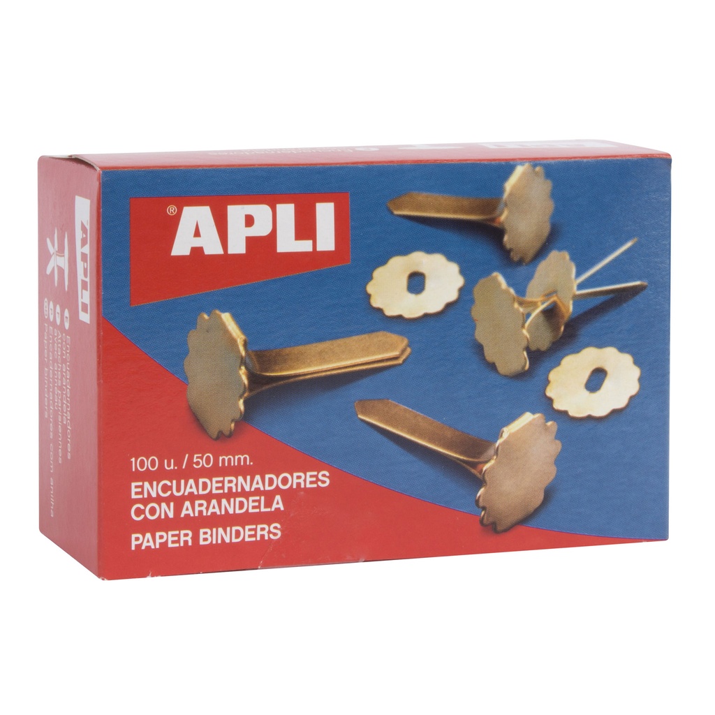 Encuadernadores con arandela de 50 mm Apli (Caja 100 unidades)