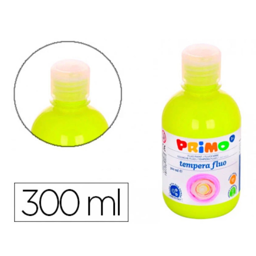 Témpera escolar líquida Liderpapel 300 ml amarillo fluorescente