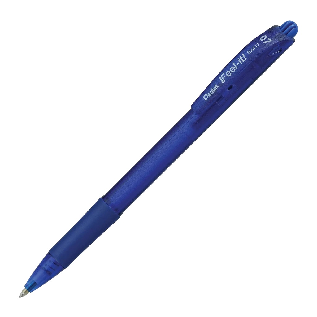 Bolígrafo retráctil Pentel Feel-it BX417 azul