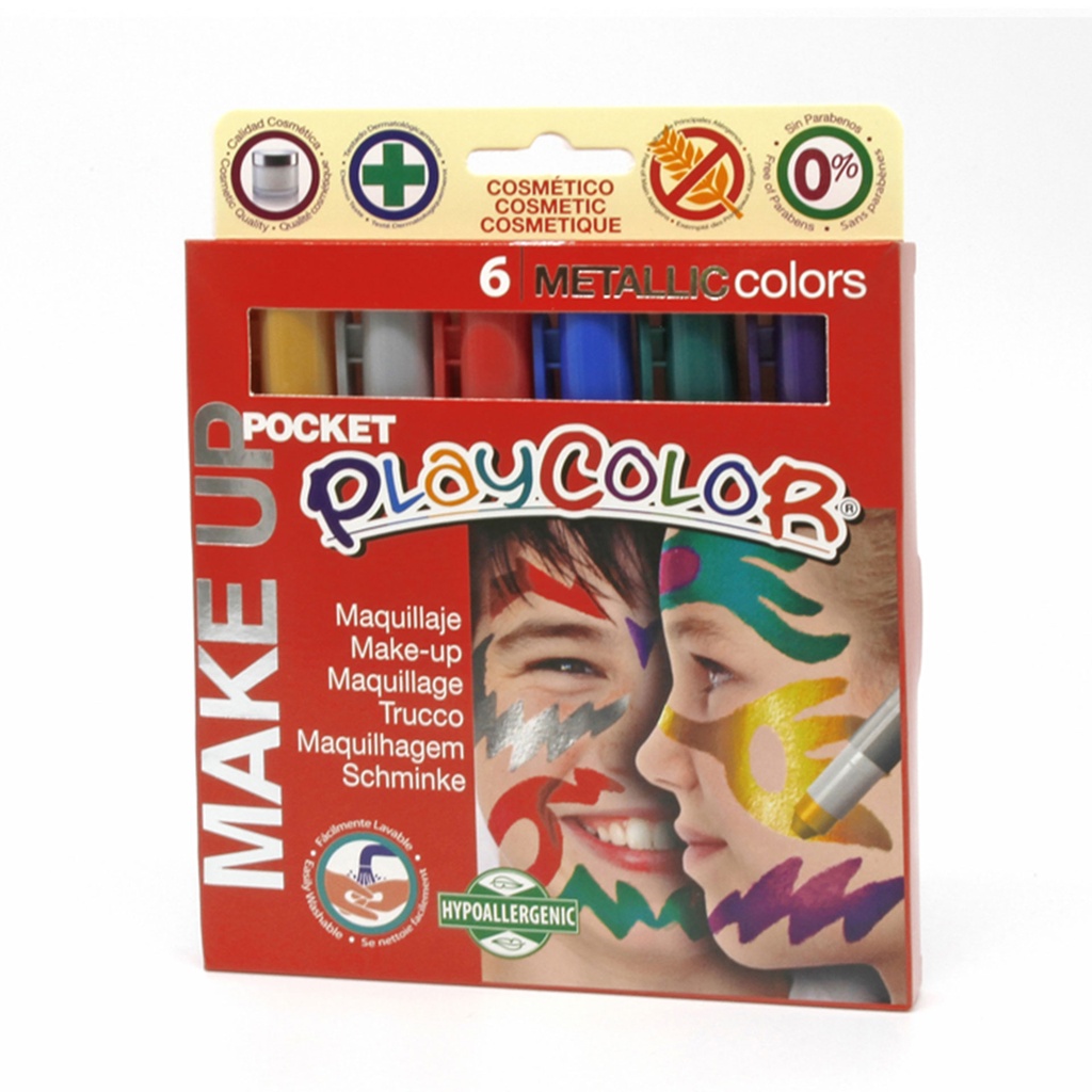 Maquillaje infantil PlayColor Metallic (6 colores metalizados)
