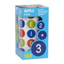 Gomets adhesivos circulares 20 mm vocales de colores en rollo Apli