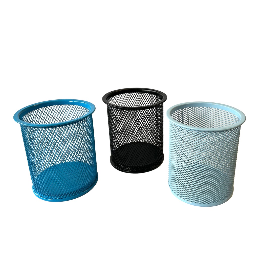 Cubilete metálico rejilla Artés azul claro