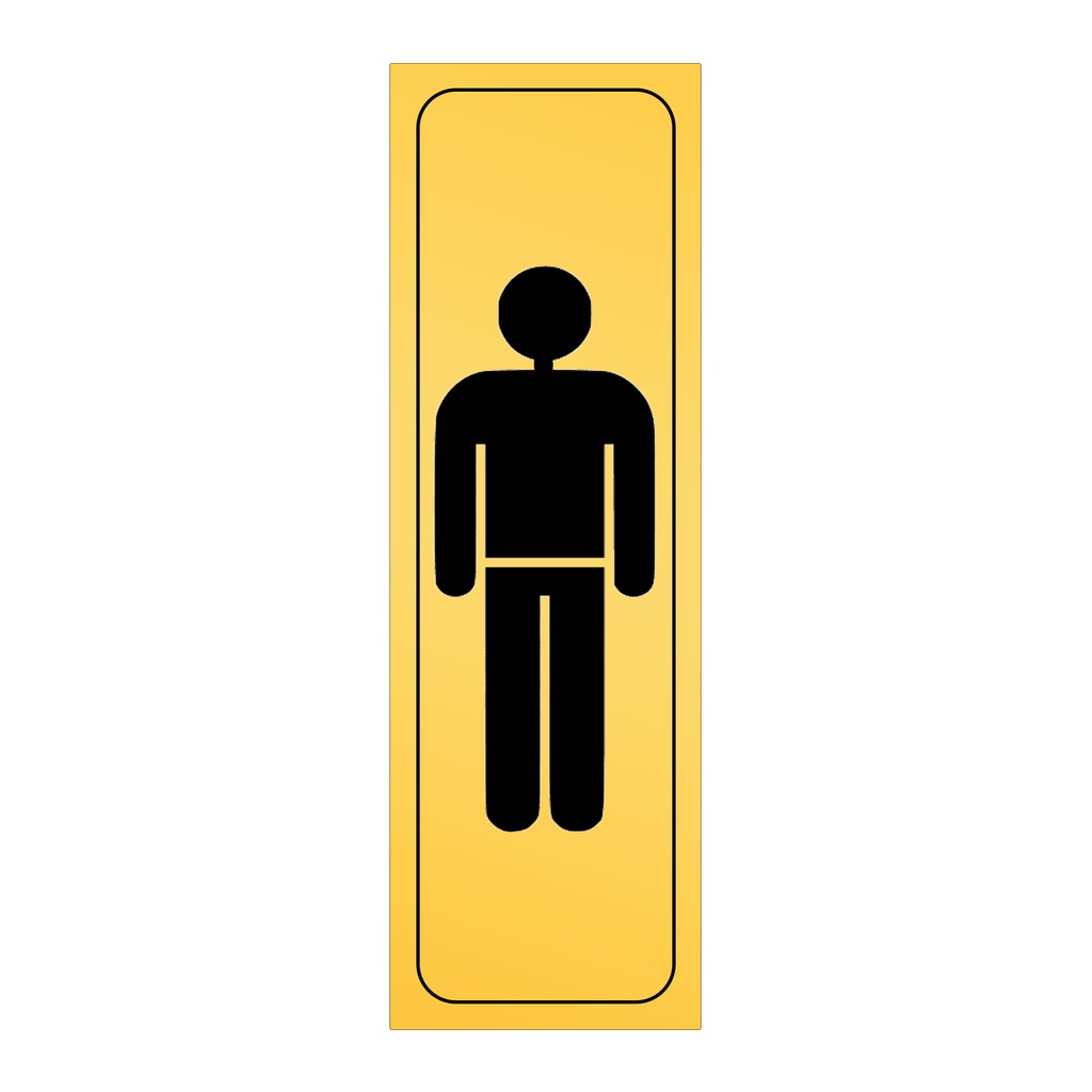 Rótulo adhesivo de pared para aseo masculino 55 x 170 mm