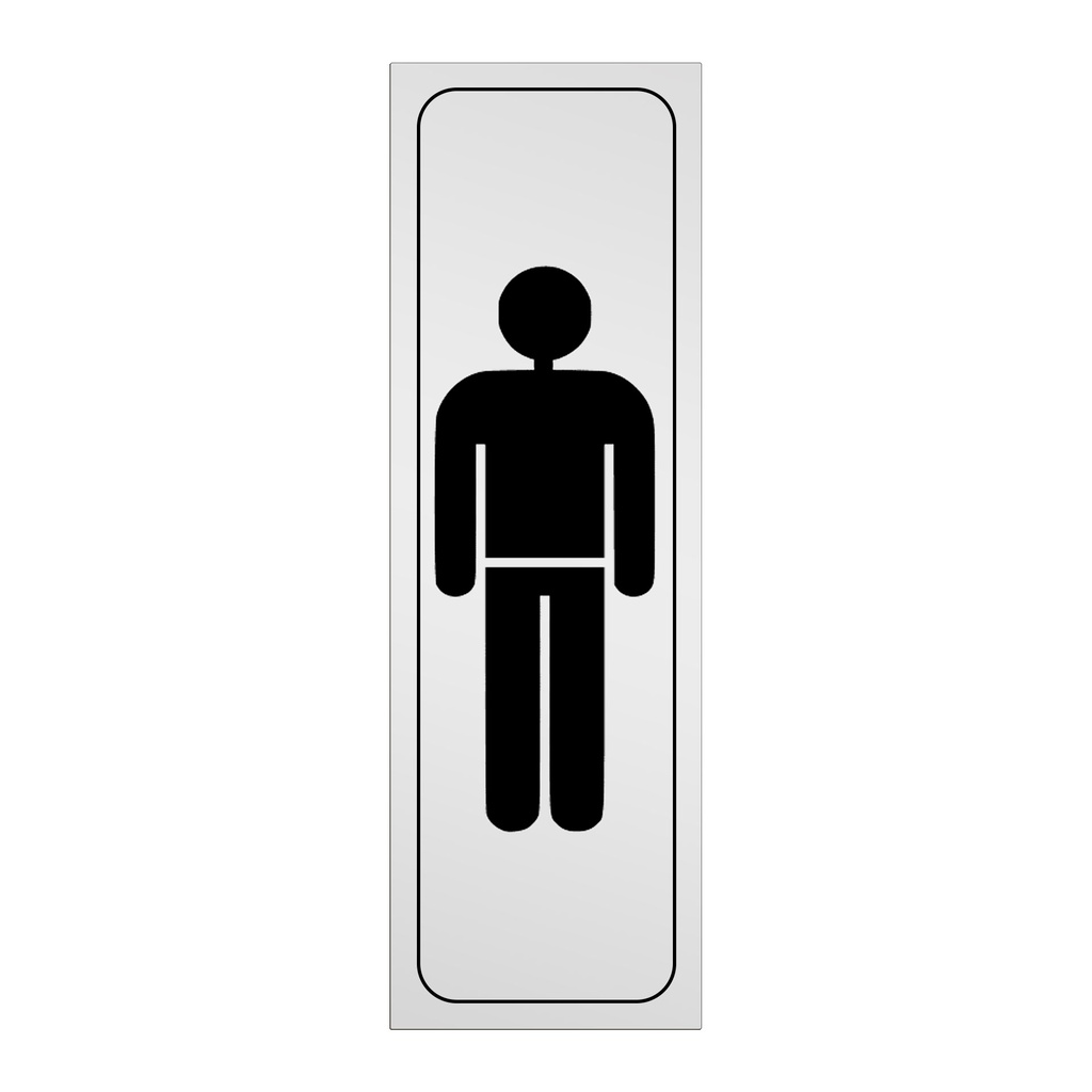 Rótulo adhesivo de pared para aseo masculino 55 x 170 mm