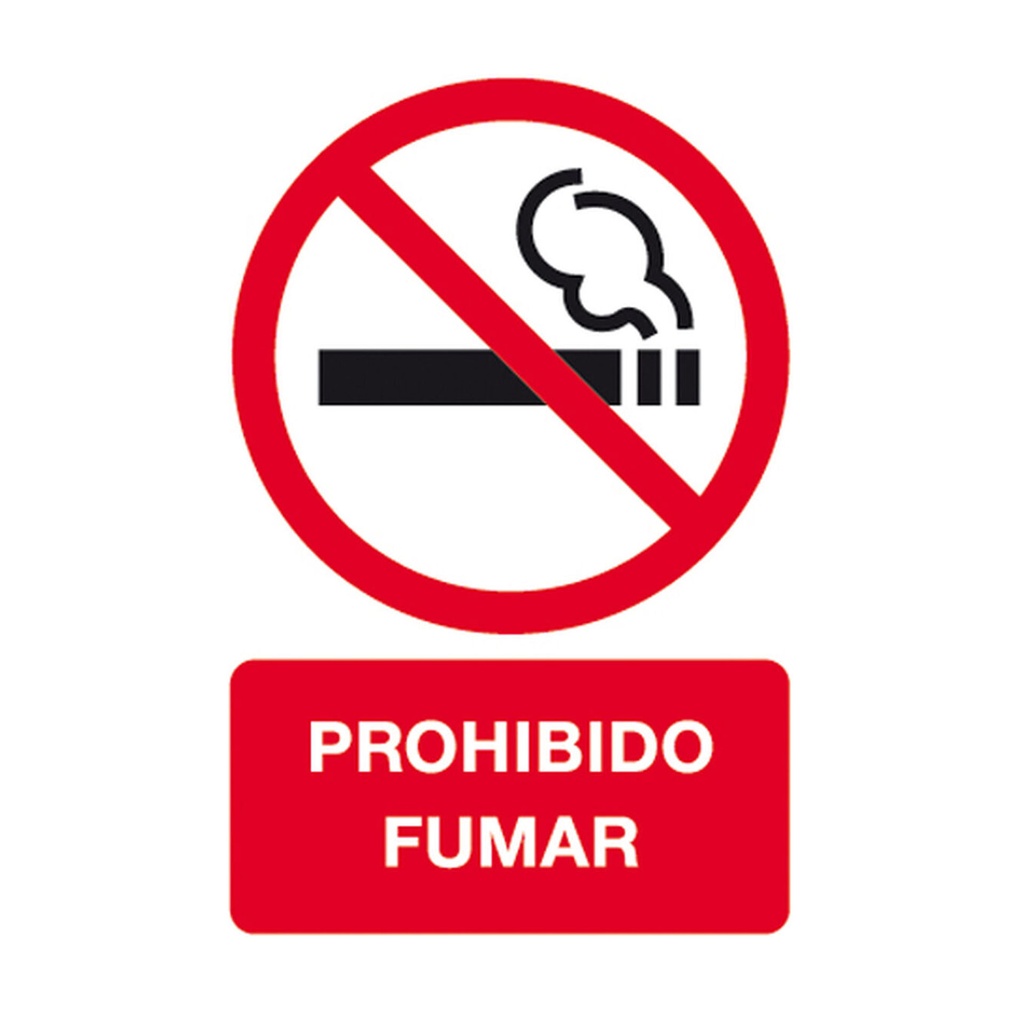 Pictograma adhesivo de pared "PROHIBIDO FUMAR" 120 x 180 mm (Blíster 2 unidades)