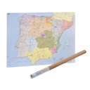 Mapa político de España y Portugal Faibo mural plastificado 103 × 129 cm – Ref. 153G