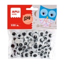 Ojos móviles adhesivos Apli (Bolsa 100 unidades)