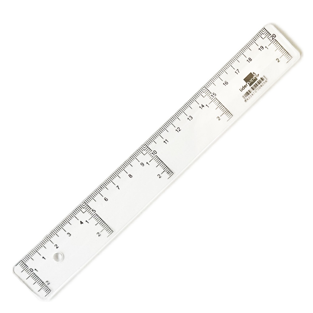 Regla transparente escolar 20 cm Liderpapel