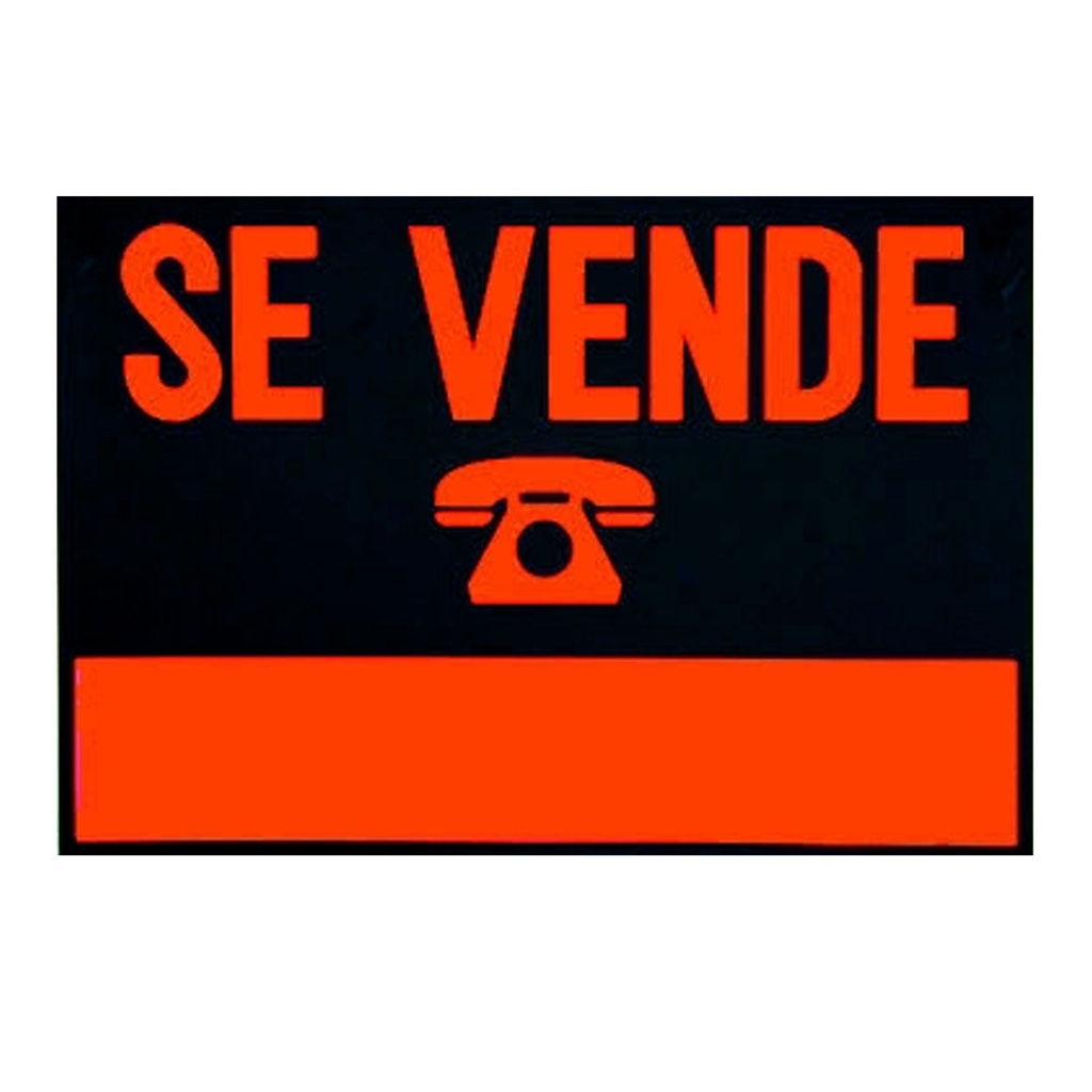 Cartel plástico rojo fluorescente "SE VENDE" 700 x 500 mm