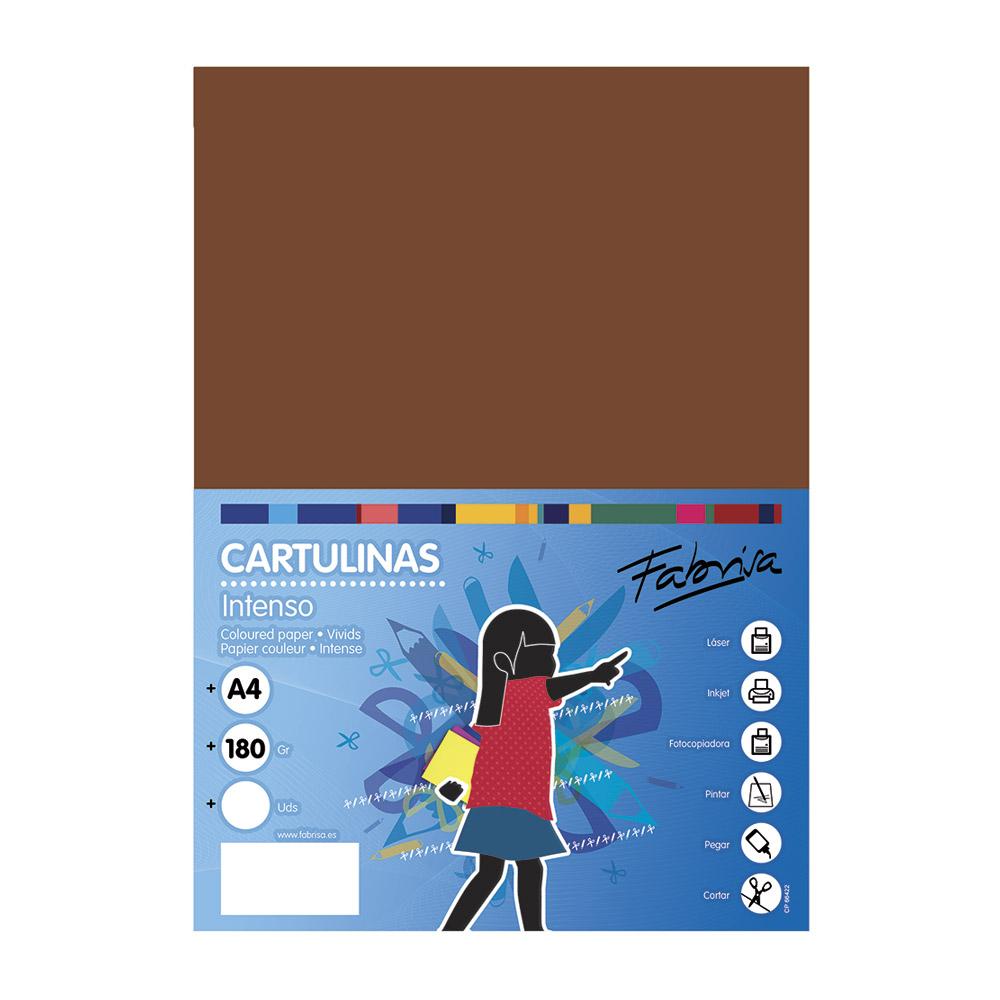 Cartulina A4 marrón 180 g/m² Fabrisa (Pack 50 unidades)