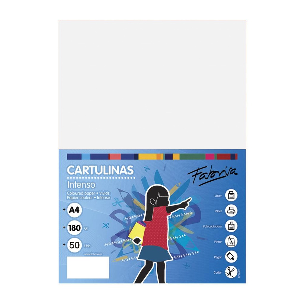 Cartulina A4 blanca 180 g/m² Fabrisa (Pack 250 unidades)