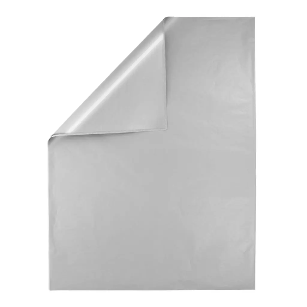 Papel de seda 50 x 75 cm 10 hojas metalizado plata Fixo