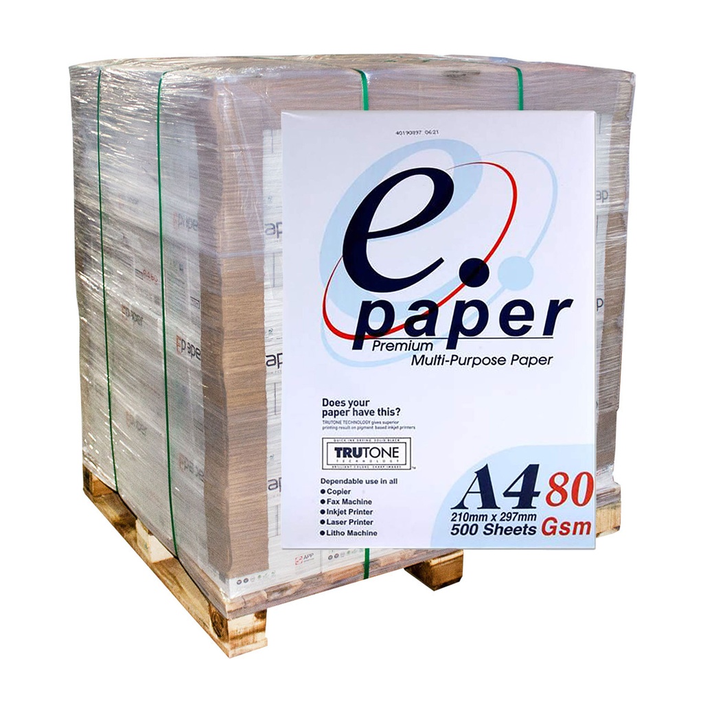 Papel A4 80 g/m² E-Paper (Palet 48 cajas / 240 paquetes)