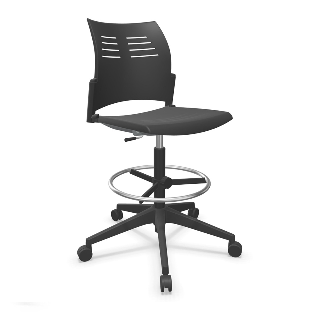 Taburete Spacio con base de 5 ruedas Express Actiu