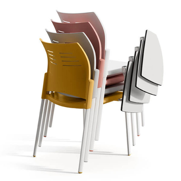 Silla Spacio con 4 patas de acero personalizada