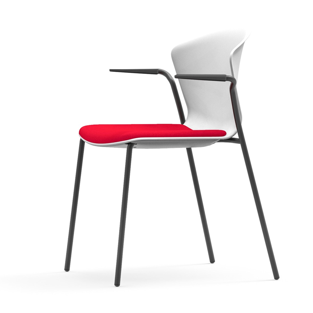 Silla Whass con 4 patas de acero y asiento tapizado