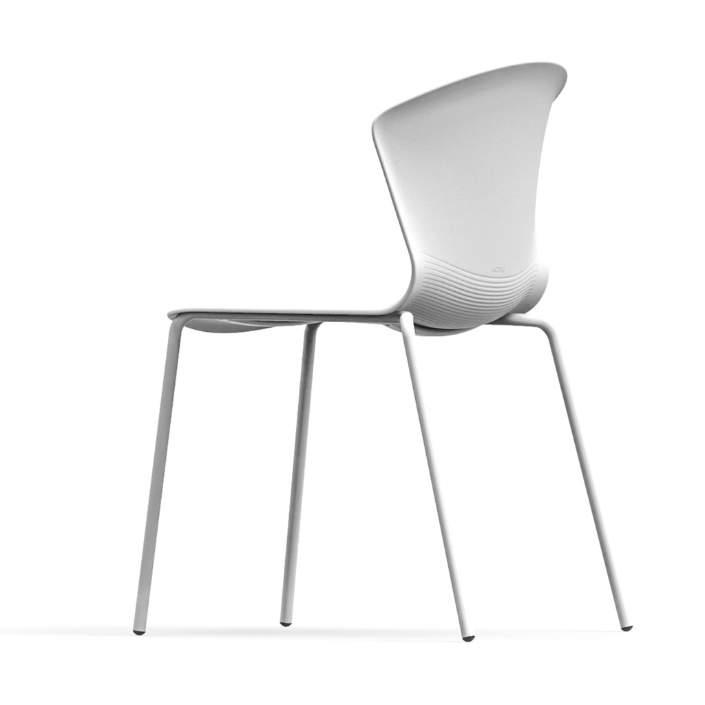 Silla Whass con 4 patas de acero y carcasa de plástico