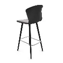 Taburete Whass con patas de madera y asiento acolchado