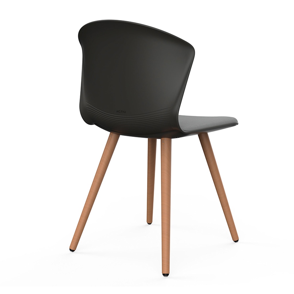 Silla Whass con 4 patas de madera y asiento tapizado