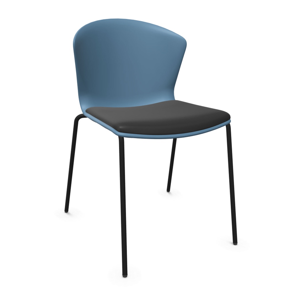 Silla Whass con 4 patas de acero y asiento acolchado