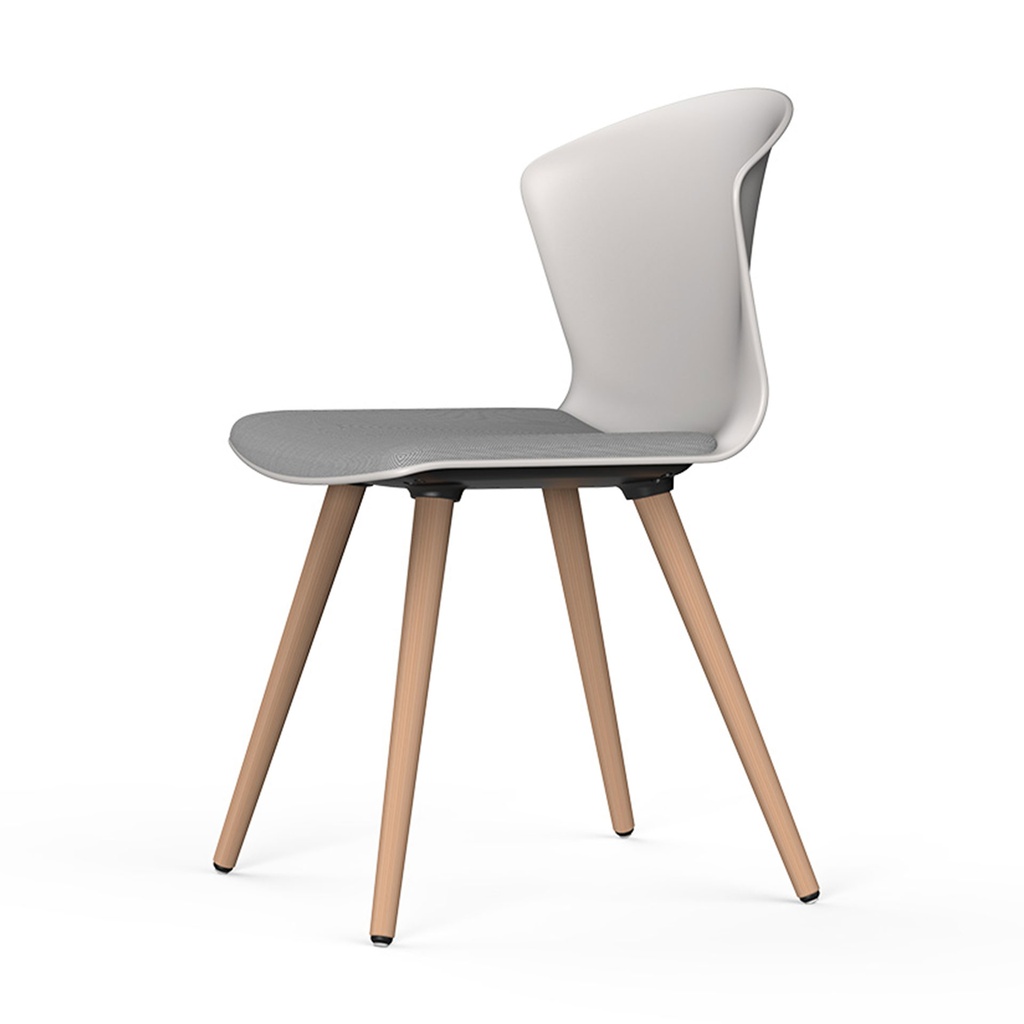 Silla Whass con 4 patas de madera y asiento acolchado