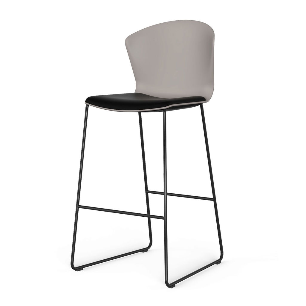 Taburete Whass con base patín y asiento acolchado