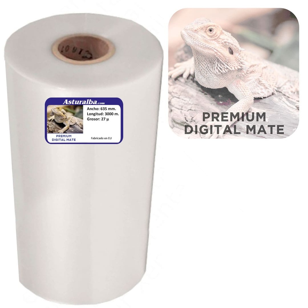 Bobina de plastificar Premium Digital Mate 27 µ 630 mm x 3000 m