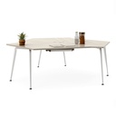 Mesa triple Gen Twist Actiu personalizada con cantos redondeados 229 x 198 cm