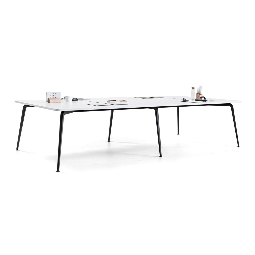 Mesa doble o de reunión Twist Actiu con cantos redondeados personalizada fondo 140 cm