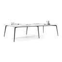 Mesa doble o de reunión Twist Actiu con cantos redondeados personalizada fondo 140 cm