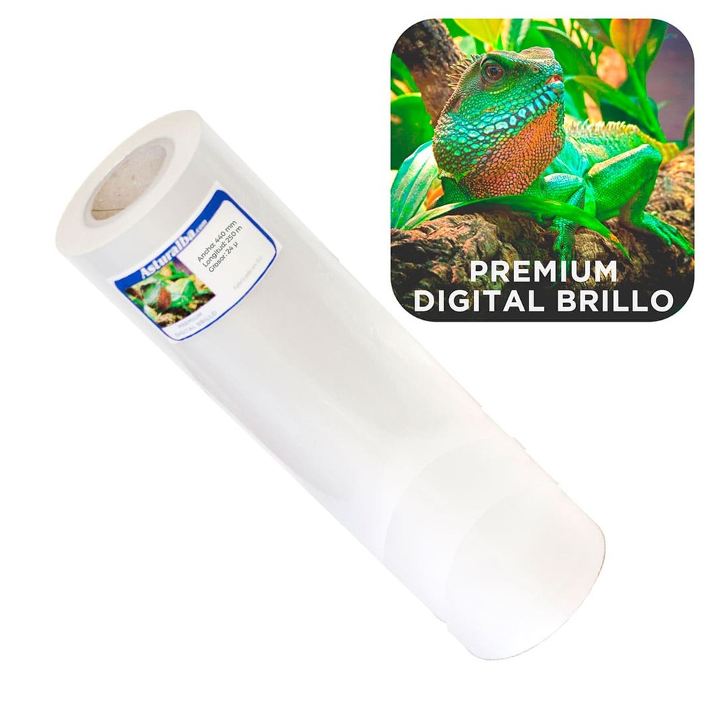 Bobina de plastificar Premium Digital Brillo 24 µ 430 mm x 250 m (Pack 8 unidades)