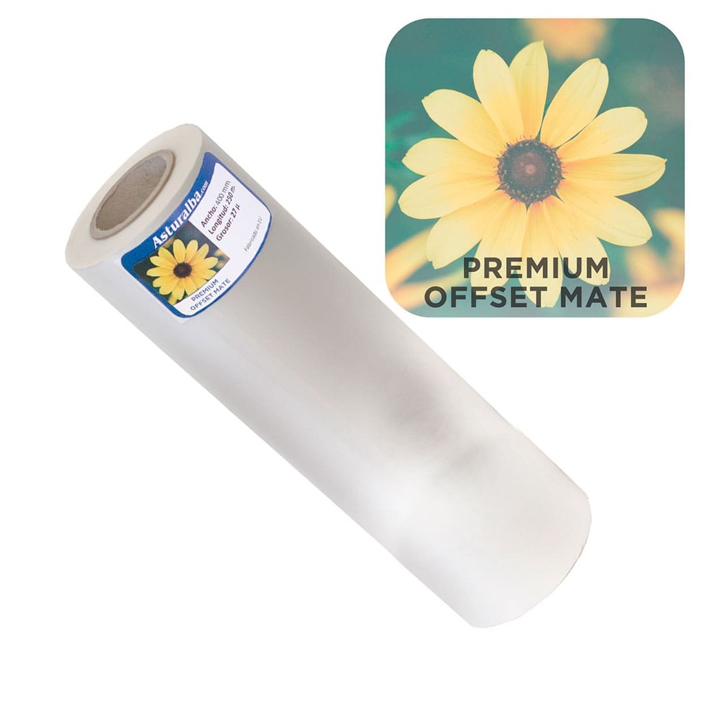 Bobina de plastificar Premium Offset Mate 27 µ 400 mm x 250 m (Pack 8 unidades)