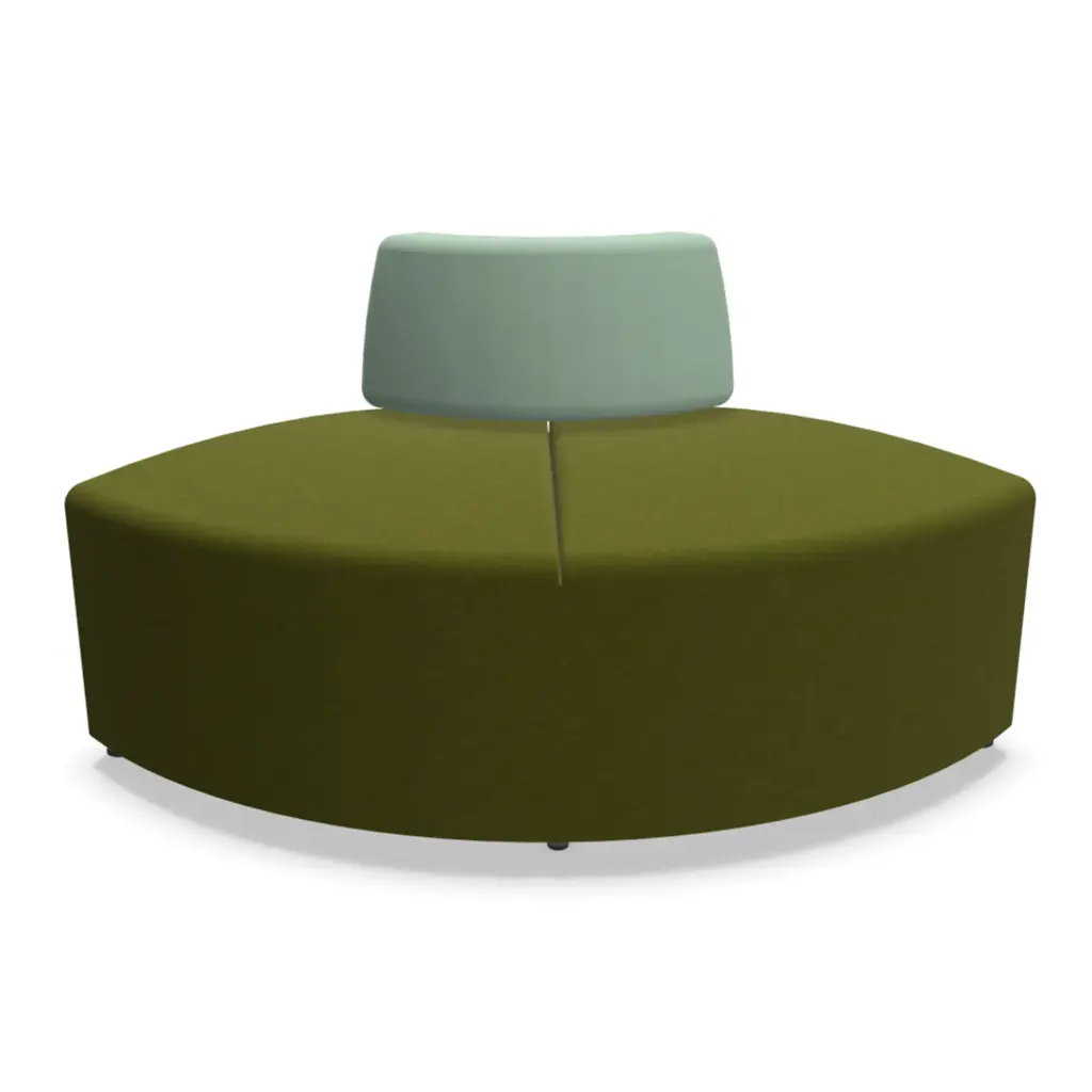 Módulo curvo regular Bend Actiu 10 con respaldo fondo 64 cm