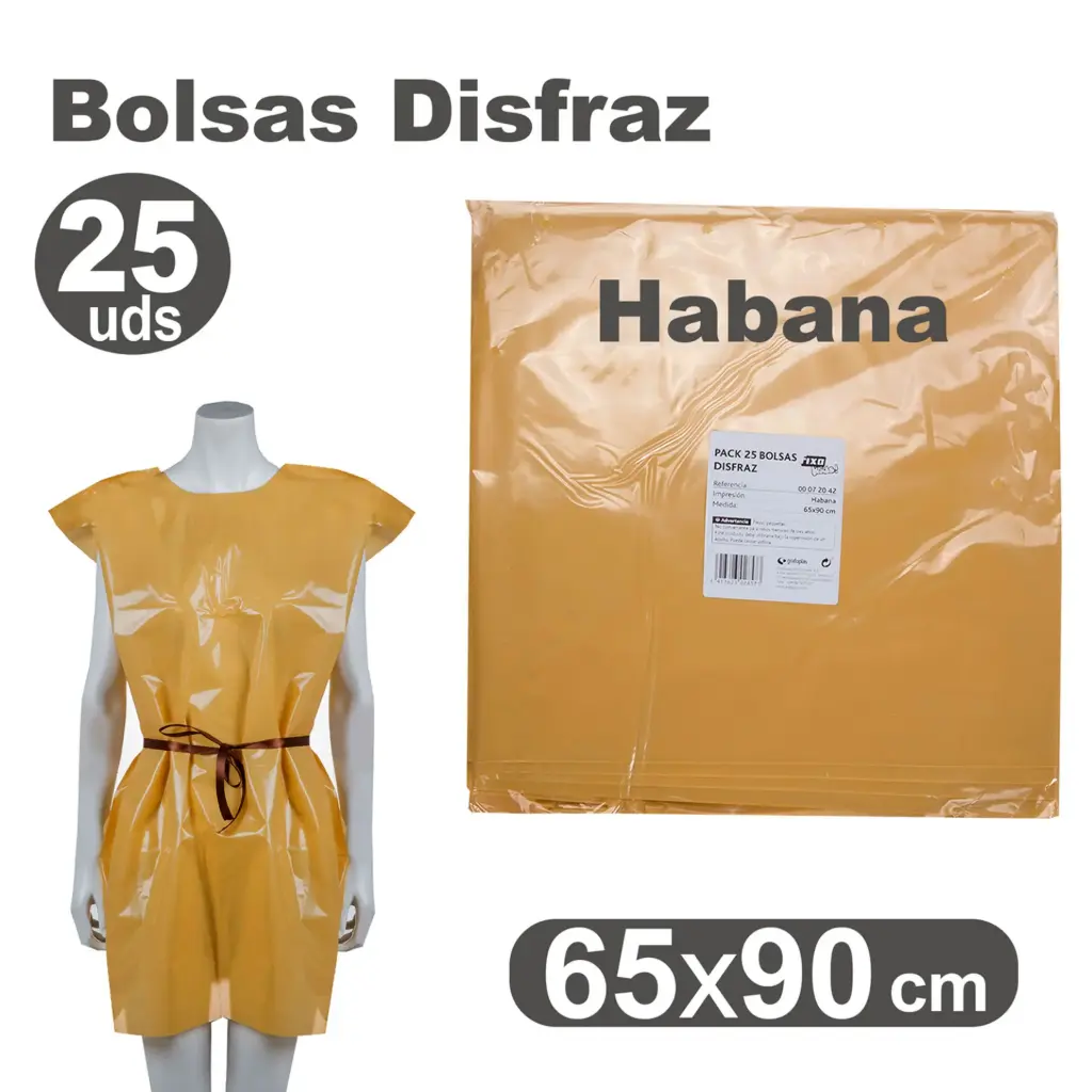 Bolsa de disfraz 65 x 90 habana (Pack 25 unidades)